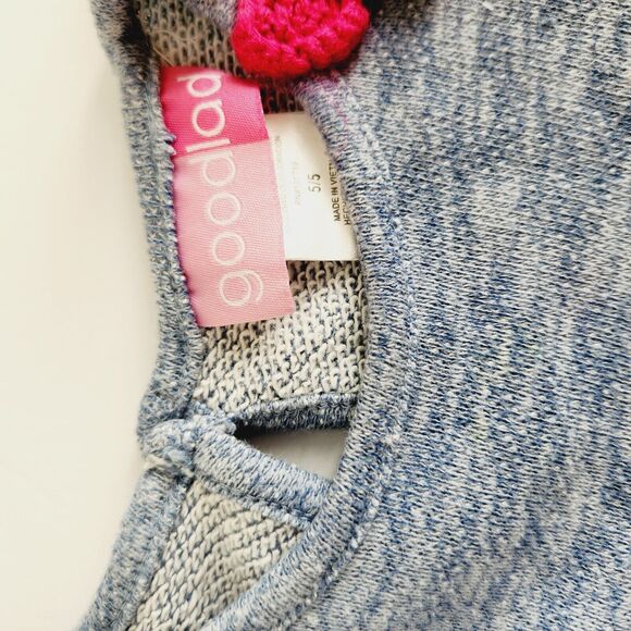 Goodlad Size 5 Girl's Fall/Winter drop waist floral Sweatshirt dress w Applique - Picture 3 of 6